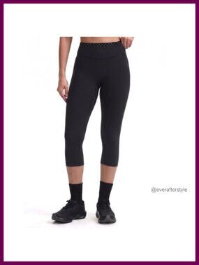 High Waisted Capri Leggings Color Block Yoga Pants Buttery Soft Nylon Spandex